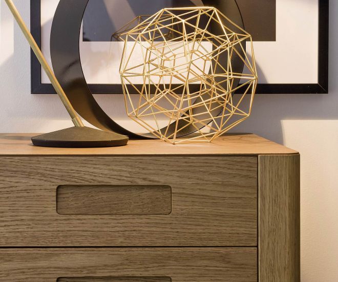Exclusif Novamobili Design Commode haute Giotto 6 tiroirs Chêne clair Détail