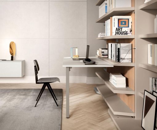 Lit armoire design avec étagère à livres