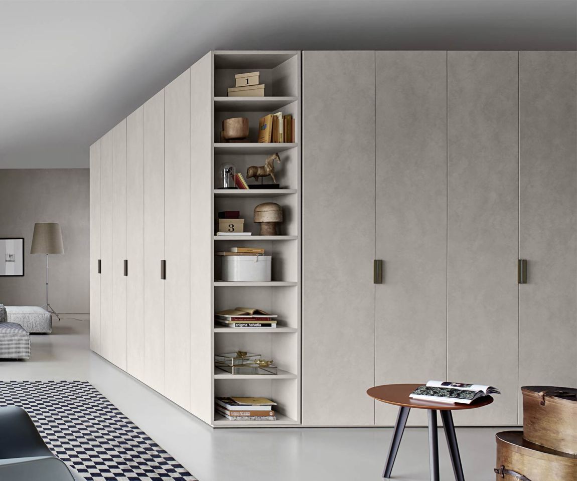 Exclusif Livitalia Design Armoire Liscia Béton Spatulé Aspect Marbre