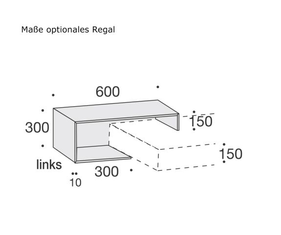Table de nuit design Ecletto 1 étagère optionnelle