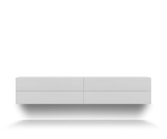 Novamobili Commode suspendue design Easy 4 tiroirs blanc mat L 216cm