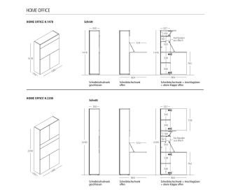 Armoire avec bureau escamotable pour petits espaces HomeOffice