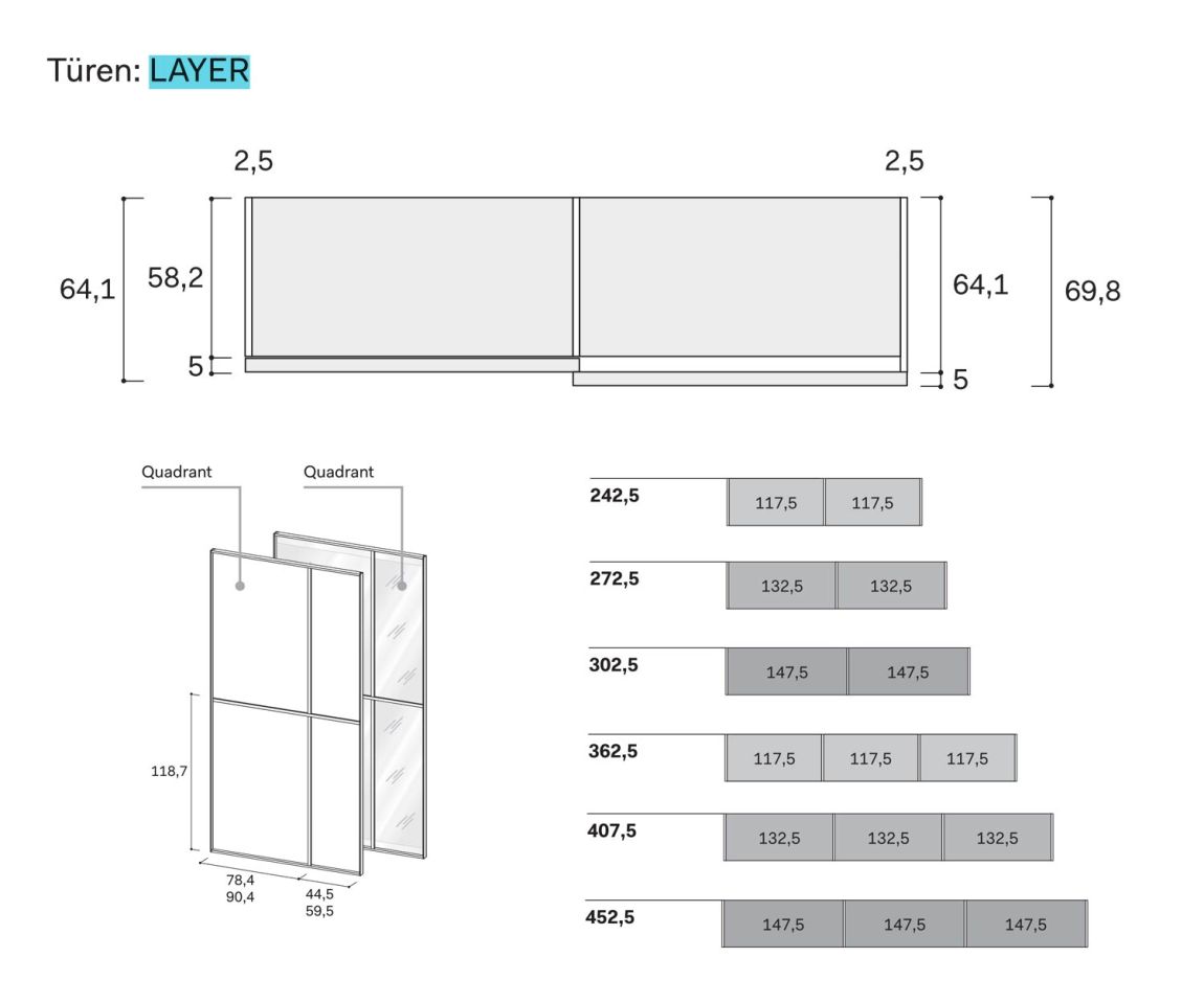 Novamobili Armoire Layer Dimensions Esquisse Tailles Indications de taille