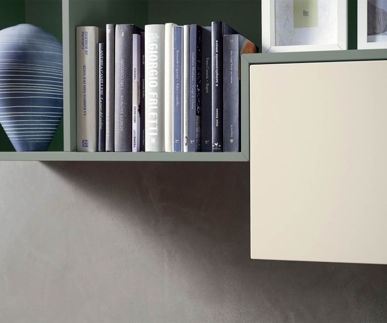 Livitalia Design moderne Étagère murale ouverte en détail Coupe à 45 degrés en onglet