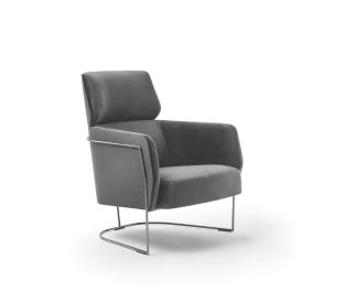 Fauteuil de salon confortable Nest de Marelli piètement métallique étroit