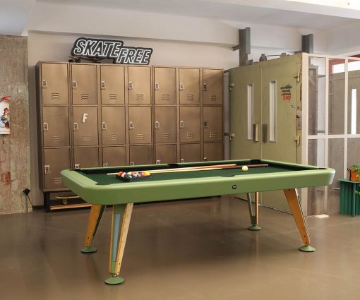 RS Barcelona Table de billard Diagonal en vert Army style