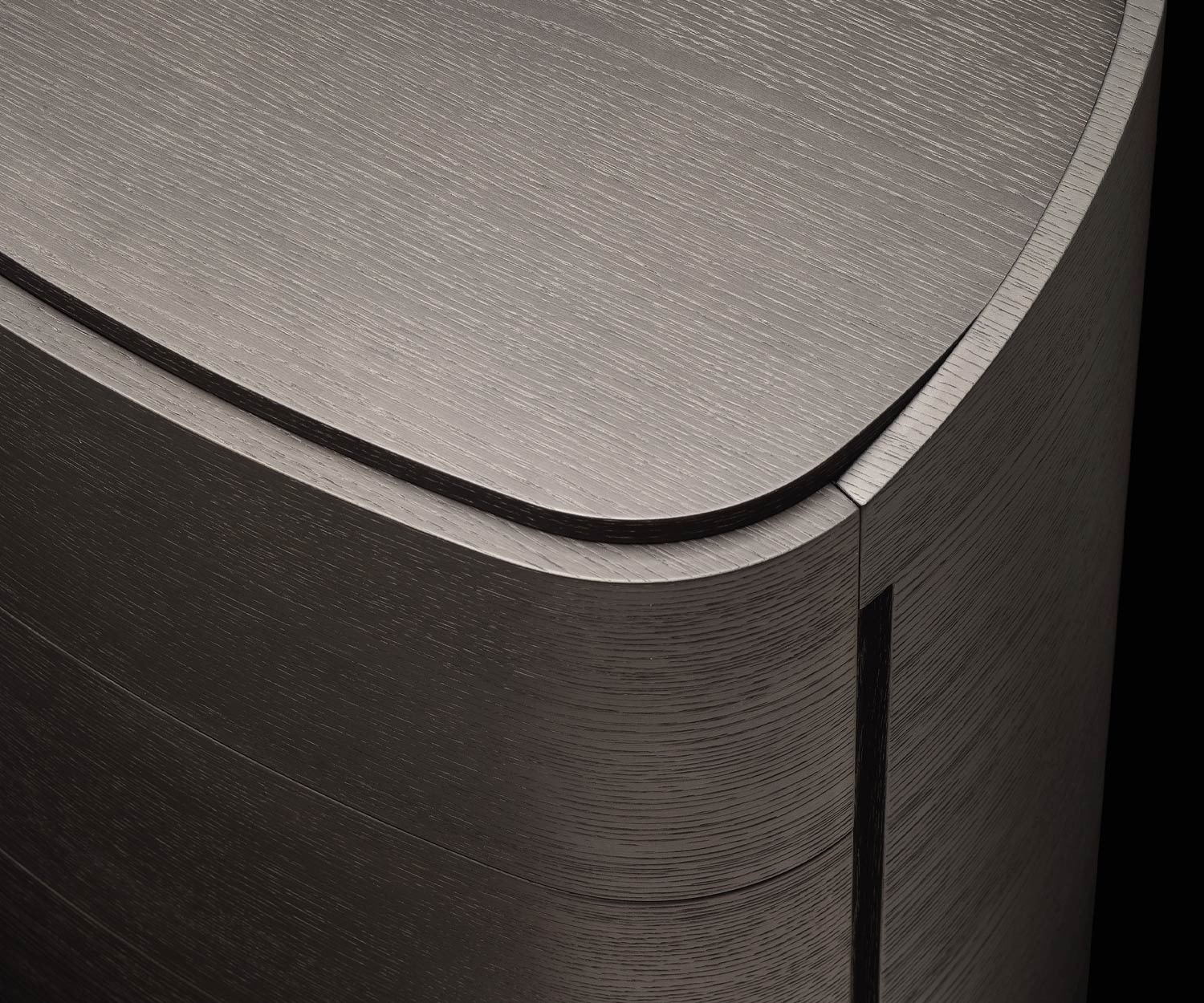 Detail Round Design Livitalia Table de nuit Round Plateau Chêne Gris