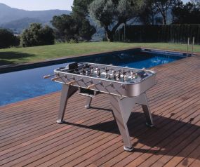 RS Barcelona Baby-foot RS#2 inox Outdoor à la piscine