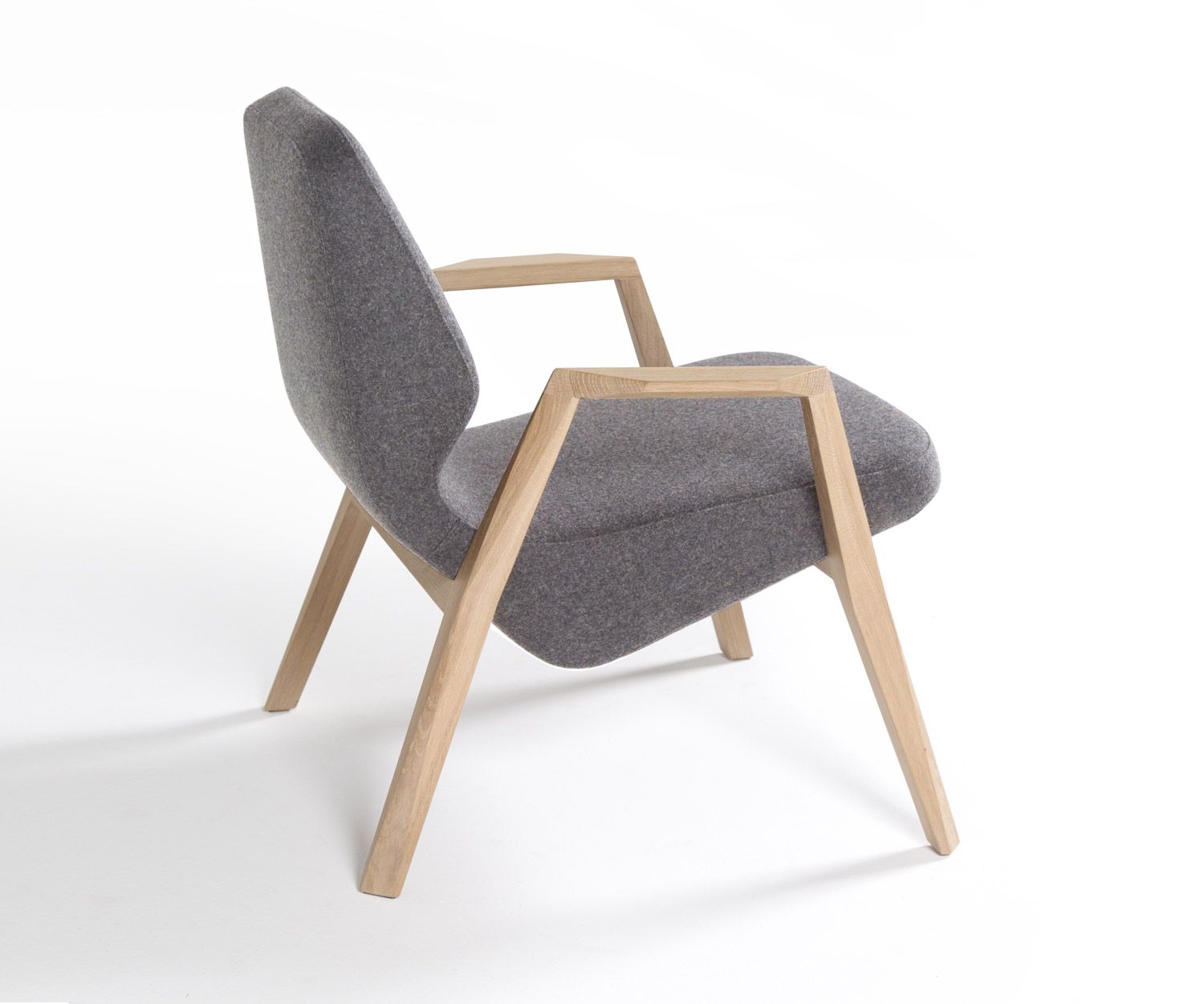Prostoria Fauteuil design Oblique avec revêtement en tissu gris