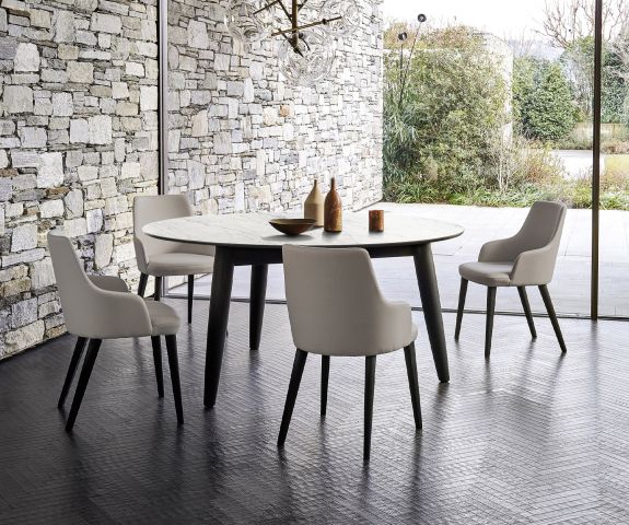 Chaise de salle à manger Eva grise rembourrée de Livitalia dans Salle à manger design à une table