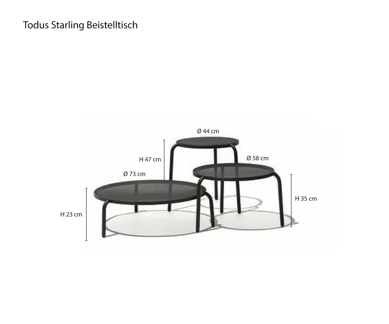 Dimensions Table d'appoint design de Todus