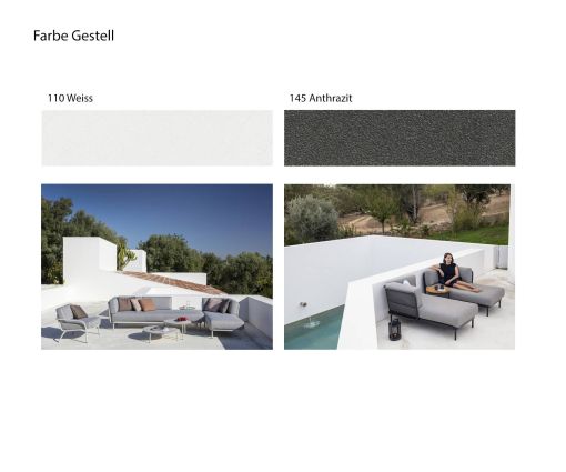 Todus Baza Canapé de jardin Couleur Structure Blanc Anthracite Gris foncé