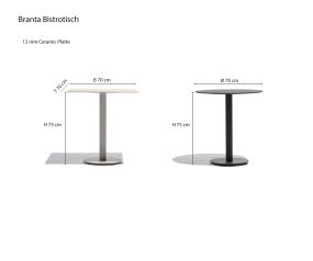 Todus Branta Table de bistrot Esquisse Dimensions Dimensions